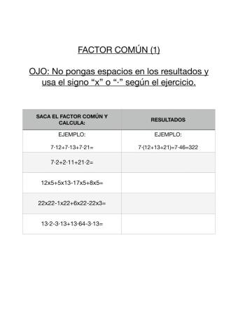 Factor común