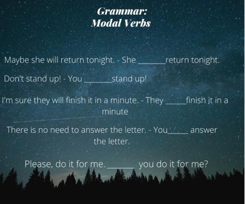 Grammar modal verbs