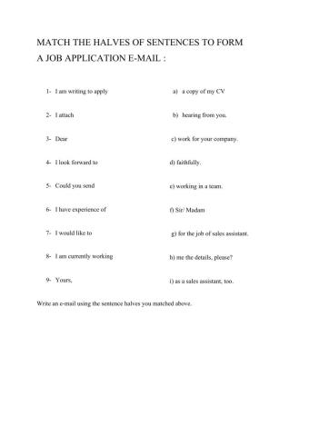 A  job application mail