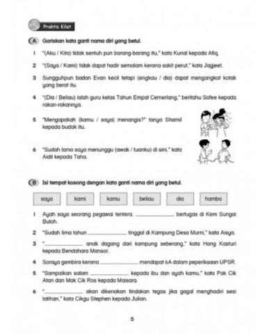 Kata ganti nama diri- pilih jawapan