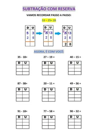 Subtração com reserva