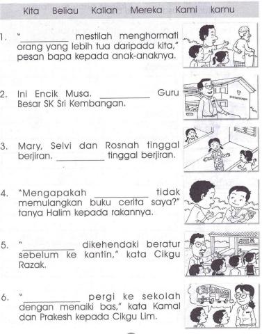 Kata ganti nama diri- pilih jawapan