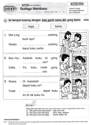 Kata ganti nama diri - saya kamu