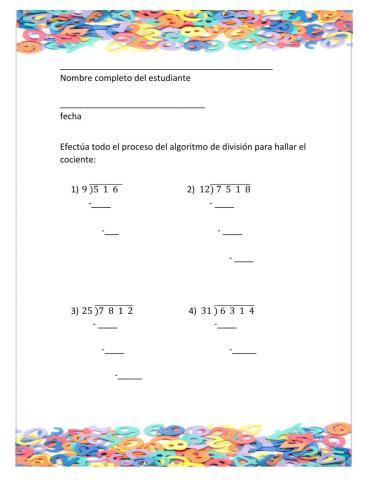 División de números cardinales