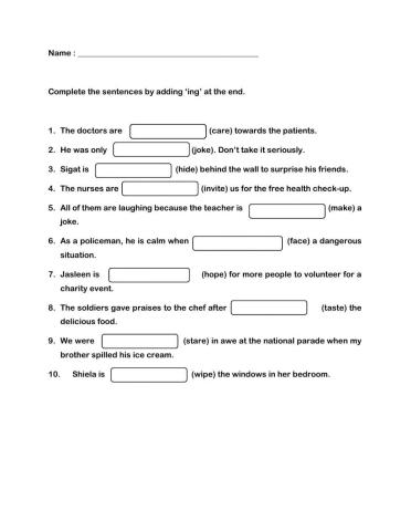Adding ing to verbs end with a silent e