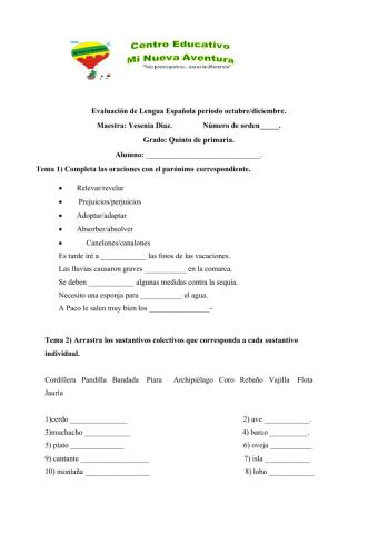 Examen primer periodo mna 5to