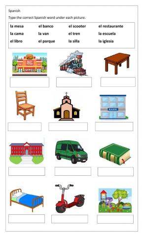 Spanish worksheet