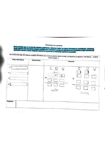 Sumas  y restas en problemas