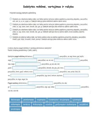 Dalelytės reikšmė, vartojimas ir rašyba