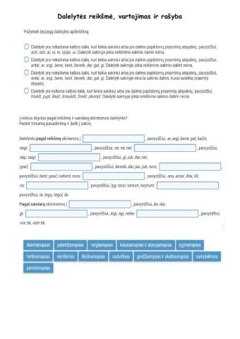 Dalelytės reikšmė, vartojimas ir rašyba