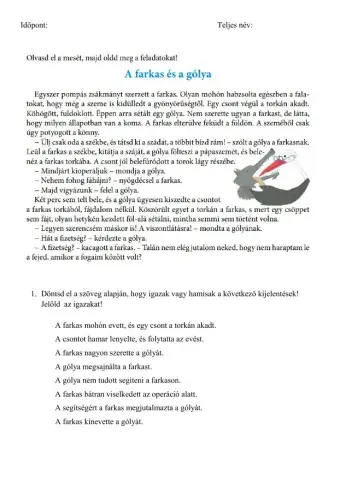 A farkas és a gólya