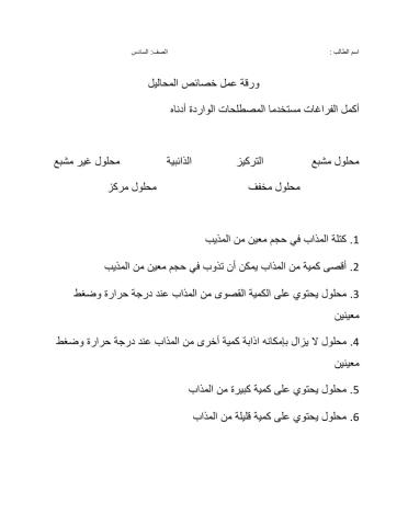 المحاليل وخواصها