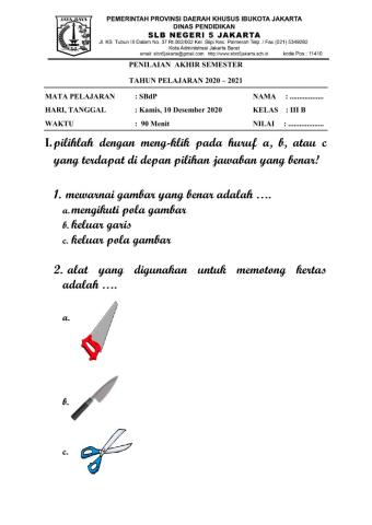 Penilaian Akhir Semester SBdP