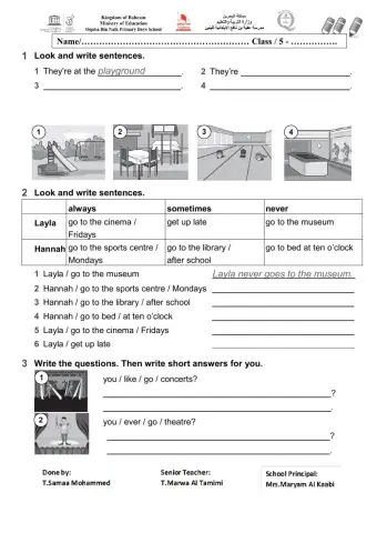 Unit 1 review places to go