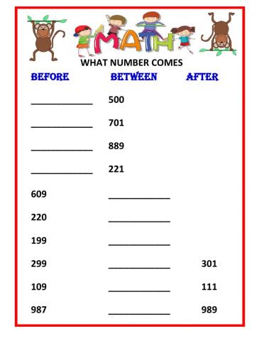 MATHS ORDERING NUMBER