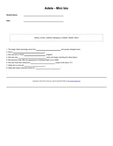 Adele mini bio