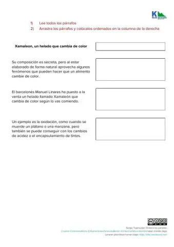 Ordena los párrafos I