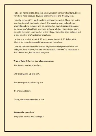 Present simple-continuous Reading comprehension