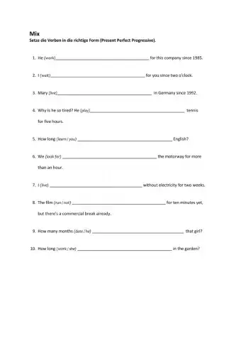 Present perfect progressive