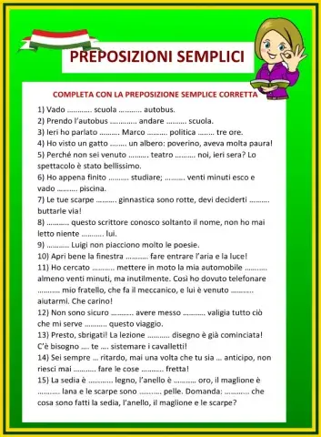 Preposizioni semplici