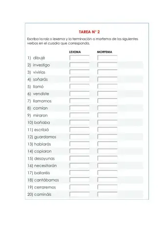 Verbo: lexema - morfema