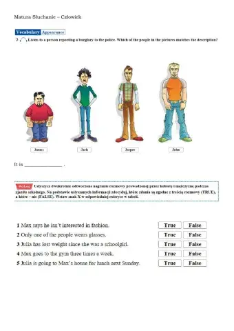 Matura Słuchanie  Człowiek