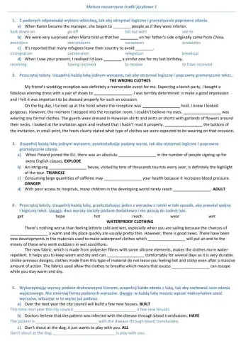 Matura rozszerzona środki językowe 1