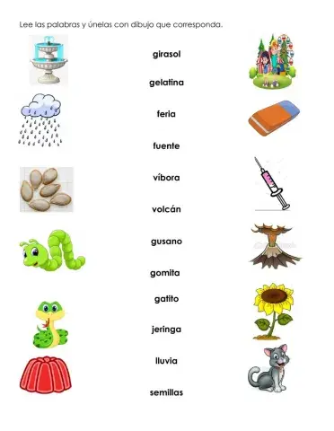 Unir dibujos con su nombre