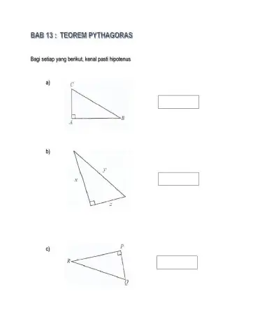 MATHS BAB 13: TEOREM PYTHAGORAS