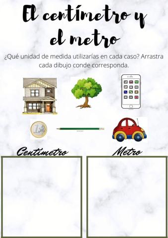 Centímetro y metro