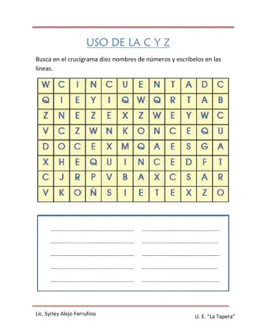 Uso de la C y Z U.E. La Tapera