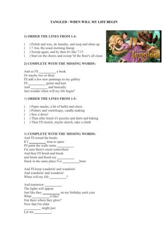 When Will My Life Begin - Song Activity