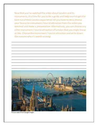 London sightseeing - Express yourself activity