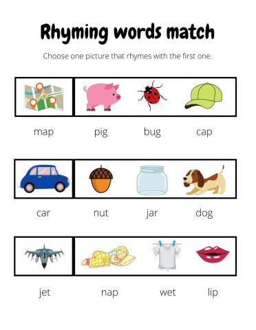 Rhyming words match