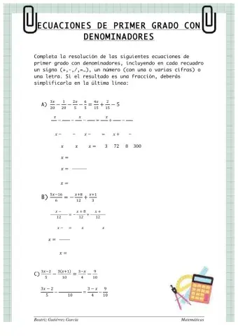 Ecuaciones de primer grado con denominadores
