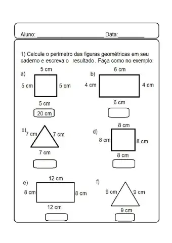 Perímetro de figuras geométricas