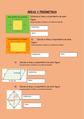 ÁREAS y PERÍMETROS