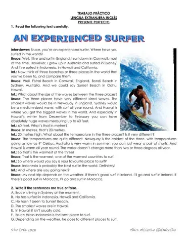 Trabajo integrador - Present perfect