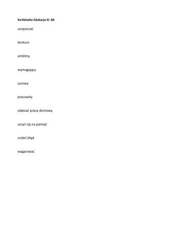 Edukacja kartkówka 2