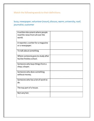 Jobs - Vocabulary activity