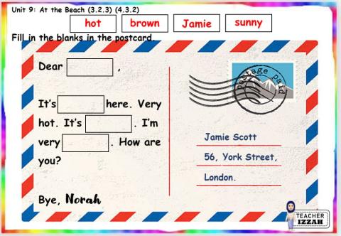 Unit 9 at the beach postcard