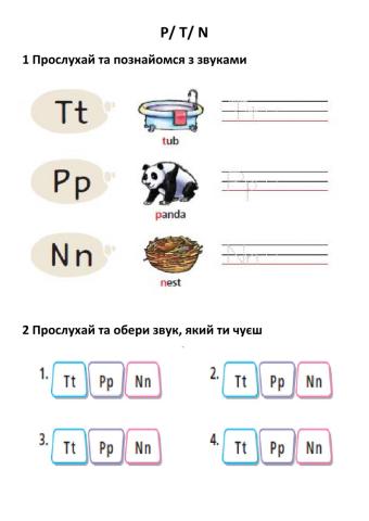 Phonics P- T- N