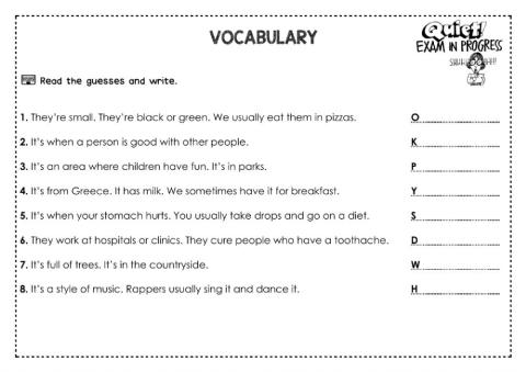 VOCABULARY 2 -Final Exam 2020
