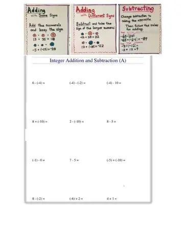 Adding and Subtracting Integers