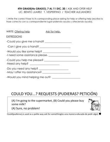 4th grade-7 al 11 Dic. 20-Ask and Offer Help