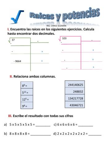 Raices y potencias