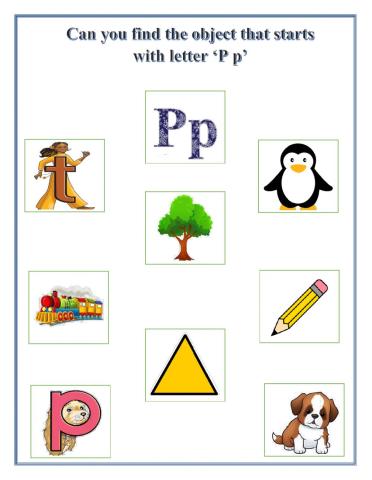 Find the object that starts with letter ‘P p’