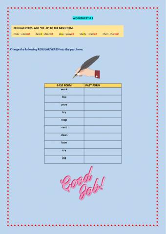 Regular verbs in past