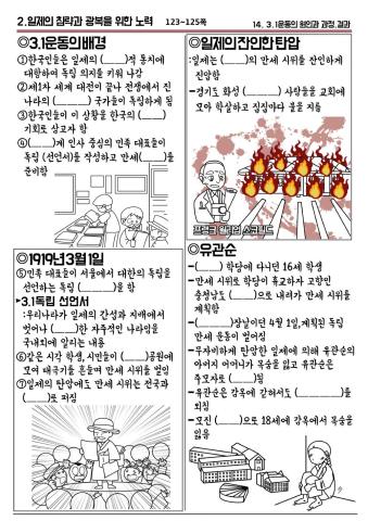 까막샘 만화학습지(14 3.1운동)
