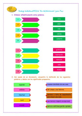 Trabajo individual N°02 de “Uso del diccionario” para 7mo